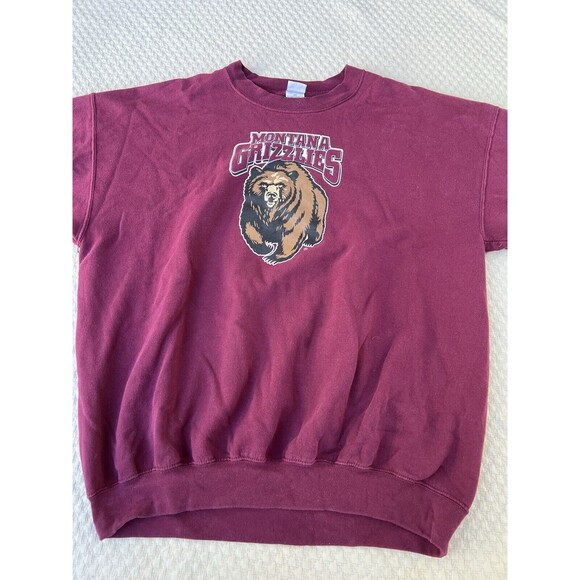 Grizzlies Montana Sweatshirt Pullover Embroidered Maroon XXL 2X VTG Gildan Heavy - Picture 3 of 14